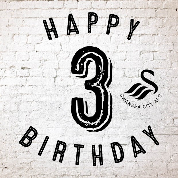 Swans 21 Happy 3rd Birthday Card