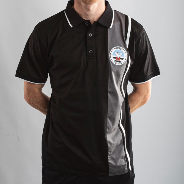 Swansea City x Fugati Panel Stripe Polo Shirt