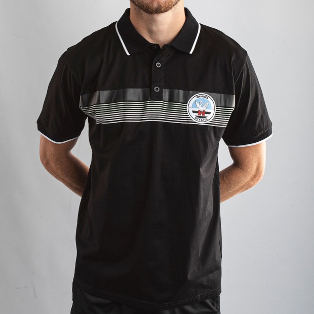 Swansea City x Fugati Multi Stripe Polo Shirt