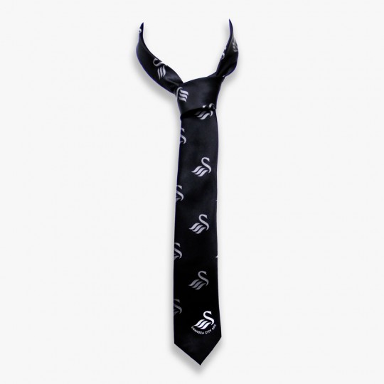 Swans Striped Skinny Tie
