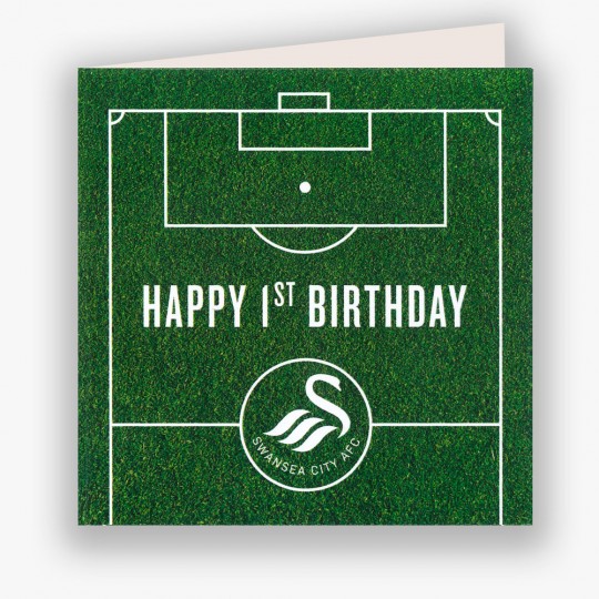 Swans Happy 1st Birthday Card 23-24