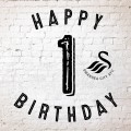 Swans 21 Happy 1st Birthday Card