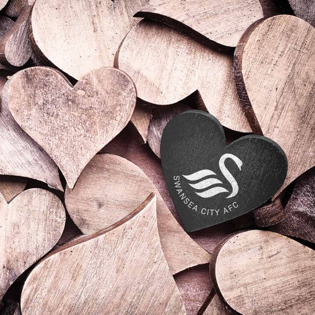 Swans 21 Wooden Hearts Card