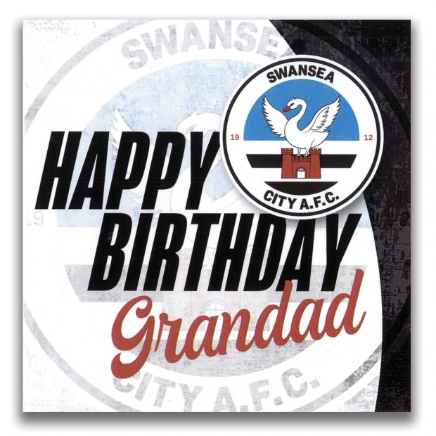 Swans Happy Birthday Grandad Card