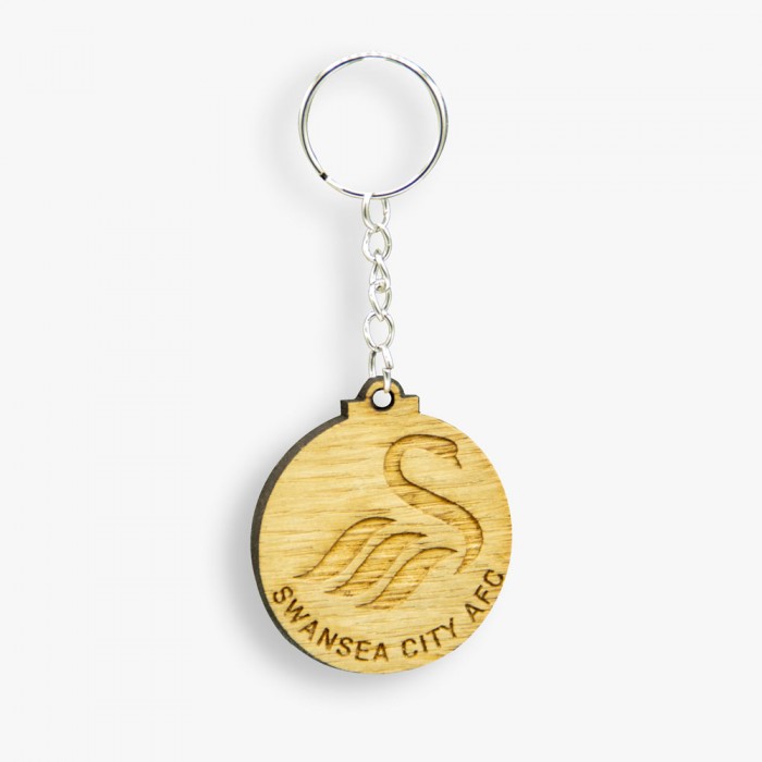 Swans Wooden Crest Keyring 23-24