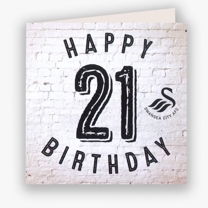 Swans Happy 21st Birthday Card 23-24