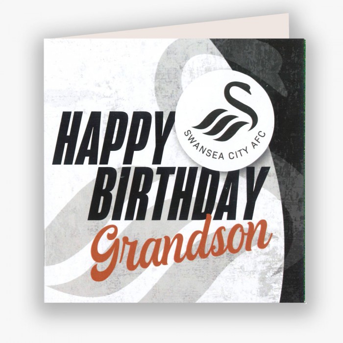 Swans Happy Birthday Grandson Card 23-24