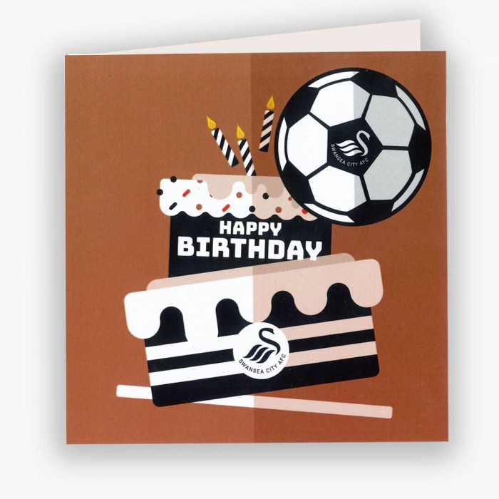 Swans Cake Happy Birthday Card 23-24