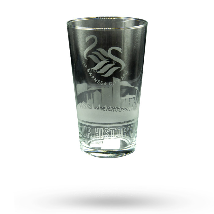 Swans Etched Pint Glass 24-25